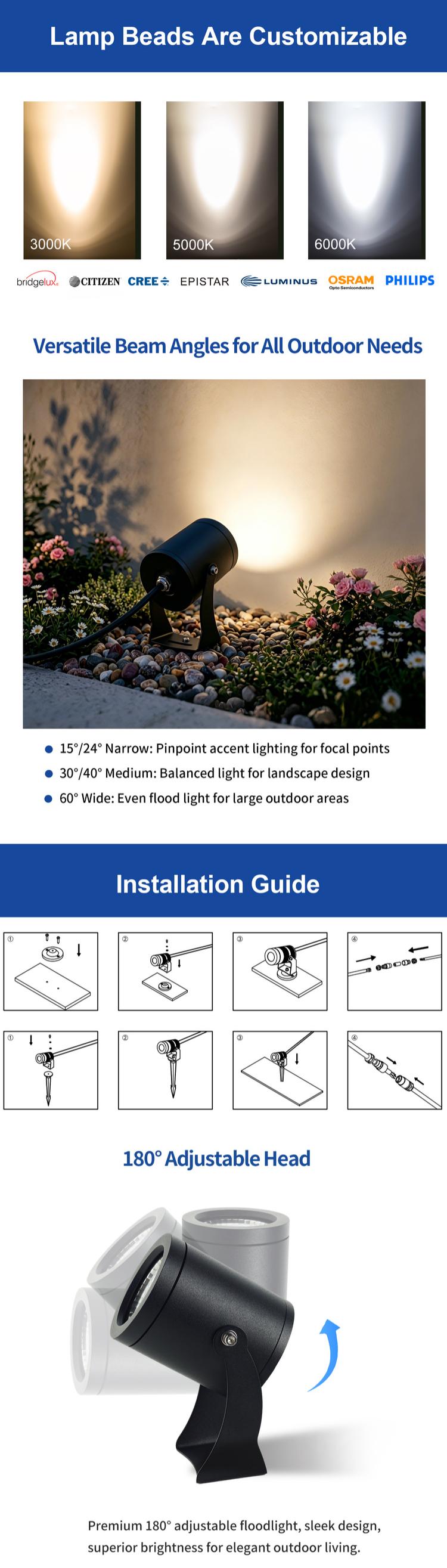 garden landscape led spike light