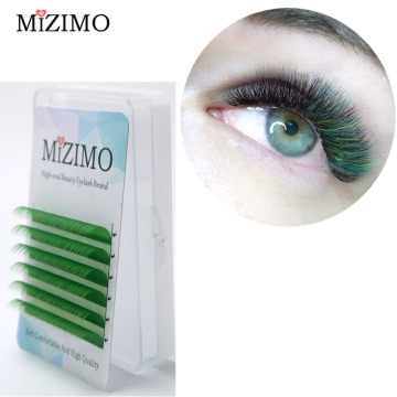 MIZIMO Free shipping New Color grafting eyelash 0.07/0.1mm C/D 8-17mm Green Artificial Mink Hair Character Eyelash Extension