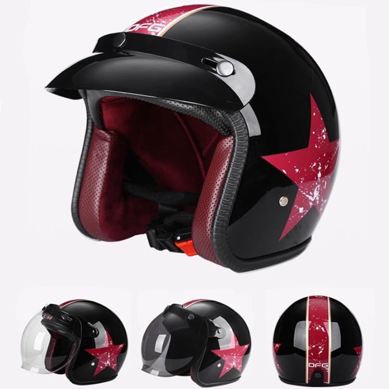 Capacete Vintage Casco Vintage Moto Cross-Country Off-Road Scooter Open Face Motorcycle Helmet Anti Fog Retro Scooter Helmets