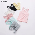 Summer T Shirt For Girls Candy Color Children Tops Teenage Clothes Cotton Kids T-shirts 1-14years Camisole Baby Undershirt