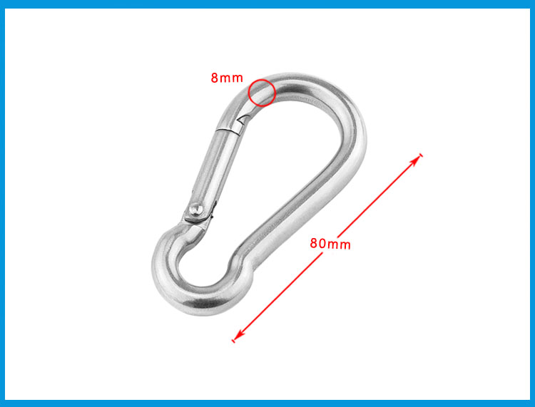 2PCS 5mm 6mm 8mm Multifunctional SS 304 Spring Snap Carabiner Quick Link Ring Hook snap shackle Chain Fastener Hook