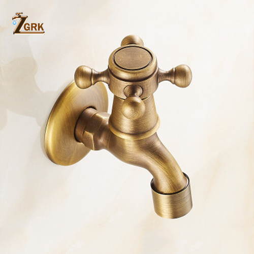 ZGRK Bathroom Faucet Luxury Antique Brass Water Tap Decorative Outdoor Faucet Garden Bibcock Tap Bathroom Washing Machine