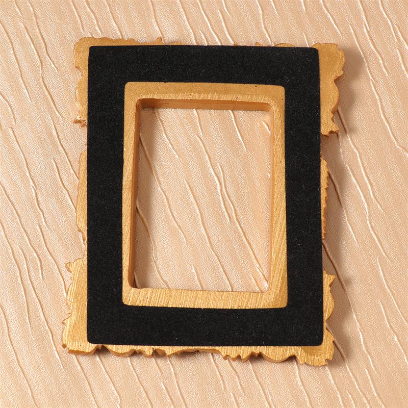 Retro Rectangle Resin Picture Frame Golden Mini Photo Frame Desktop Ornament Jewelry Display Frame for Bedroom Home Decor