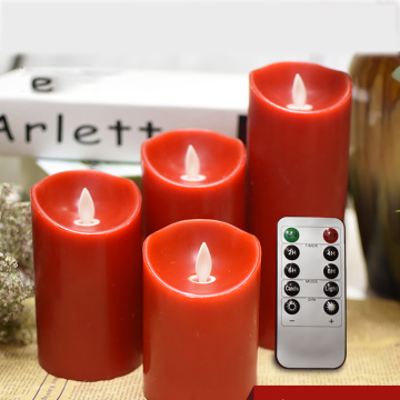 Wireless Led Red Candle Made By Paraffin Wax For Holiday party, Christmas,Halloween Decoration,Bars,KTV timer remote led light
