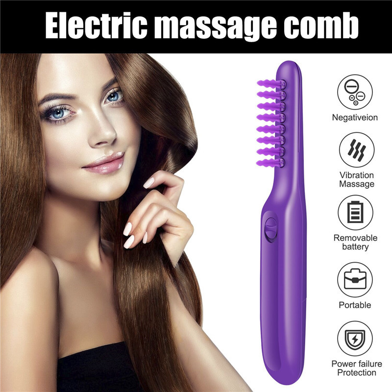 Electric Detangling Brush Hair Wet Dry Electric Comb Styling Smooth Knot Curly Detangle Scalp Massage Loosen Brush Adults Kids