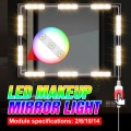 5V Dressing Table Makeup Mirror Lamp USB Adjustable Brightness Cosmetic Light LED Kit 2 6 10 14 Modules Decoration Wall Mirror