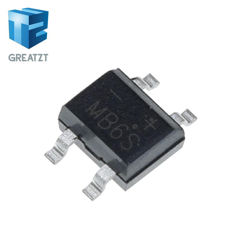 GREATZT 10pcs 600V 0.5A SOP-4 SMD rectifier diode bridge mb6s
