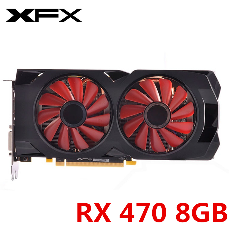XFX RX 470 8GB Graphics Cards AMD Radeon RX470 8GB 2048SP Video Screen Cards GPU Desktop Computer Game Map Videocard Not Mining