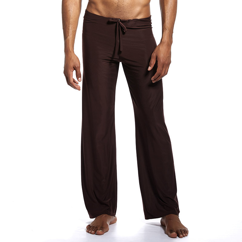 Men's Sleepwear Home Trousers Pajamas Solid Color Wide Loose Ice Silk Plus Size Trousers Yoga Pants Fashion Comfortable Homewear