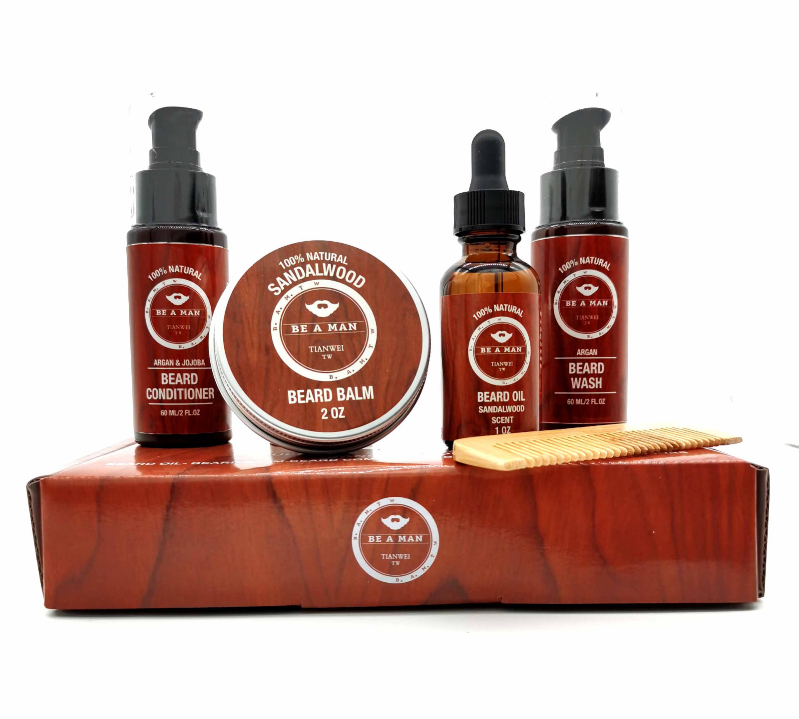 BE A MAN Beard Shampoo And Beard Conditioner Set Reduce Beard Bifurcation 60ML Nourish The Beard Beard Conditioner Set ZJXM3