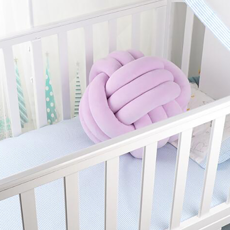 Baby Bed Crib Pillows bedclothes cuddle pillow Weaving Round shape knot pillow for children room decoration YYJ002