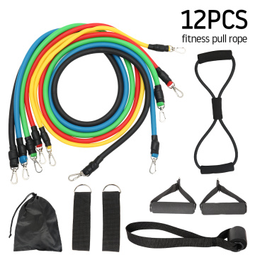 12Pcs/Set Latex Resistance Bands Pull Rope Set Expander Yoga Fitness Exercise Bands Sports Stretch Training Workout Home Gym