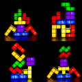 7PCS Tetris Lamp Stackable LED Night Light Tetris Puzzle Light Magic Light Up Blocks Induction Interlocking LED Novelty DIY Toy