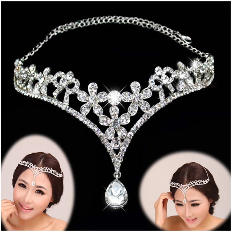 Luxury Bridal Wedding Jewelry Forehead Hair Accessories Bride Head Chain Tiara Bride Headpiece Headband Hair Ornaments
