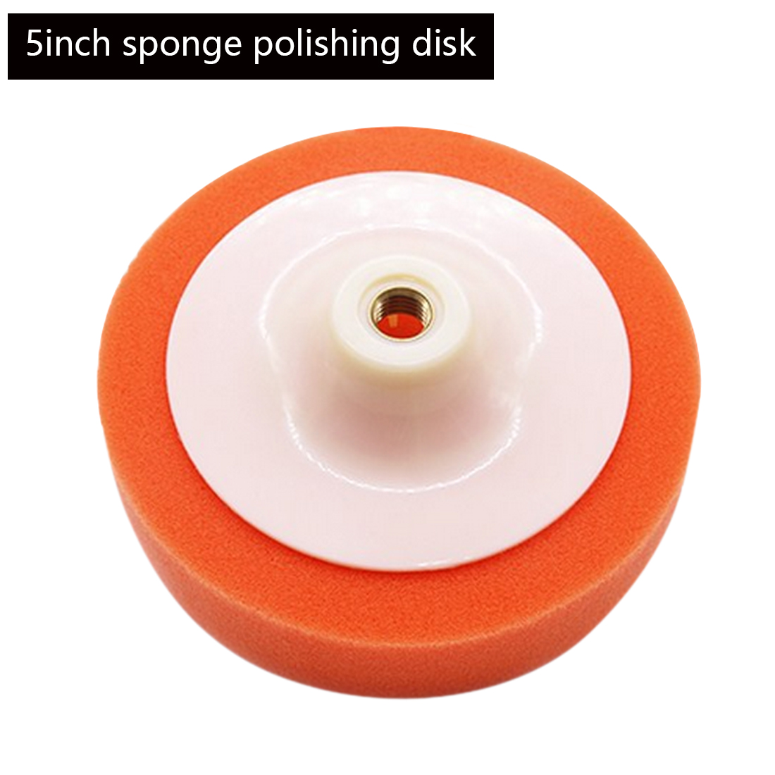 5 Inch 125cm Auto Car Polishing Buffing Polishing Pad Sponge Wheel Waxing Orange 10mm