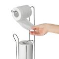 Paper Roll Stand Storage Toilet-Paper-Holder-Stand-Reserve-Storage-Dispenser-Free-Standing-Holder-Bathroom-Roll-Tissue-Chrome
