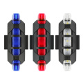 1pc USB Rechargeable MTB Bike Bicycle Cycle Light Rear Tail Lamp 5 LED Safety Light Tail-lamp Bicycle Light Car Accessories