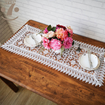 Home Decorative Dining Banquet Hollow Out Embroidered Table Runner Bedding Cabinet Furniture Cover