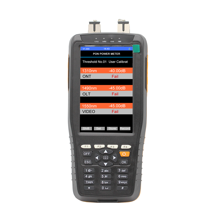 Optical PON Power Meter Fiber Cable Testing Instrument with Pass Fail Function 1310 1490 1550nm In Service Checking