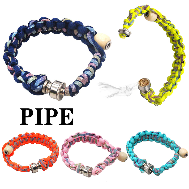 1pcs Portable Fluorescence Metal Bracelet Smoking Pipe Tobacco Cigar Pipes Accessories For Father Husband Men Women Gift
