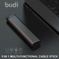 BUDI Multi-function Smart Adapter USB Data Cable Storage Box Multi-Cable 6 Types Cable SIM KIT TF Card Memory Reader StorageCase