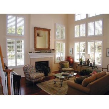 Customized Basswood Wood Shutters white Bi-fold Plantation or Sliding Shutters ws2003