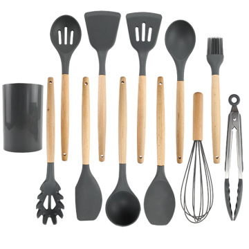 12pcs/set Silicone Kitchenware Non-stick Cookware Cooking Tool Spatula Ladle Egg Beaters Shovel Spoon Soup Kitchen Utensils Set