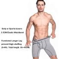 3 Pack Men's Long Leg Boxer Shorts Briefs Cotton Multipack Open Fly Pouch Sports Underpants Underwear Panties for Men