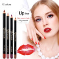 12 Colors Lip Liner Pen Matte Lipliner Waterproof No Blooming Lipstick Pen Long Lasting Pigments Lip Makeup Makeup Tools ZG88