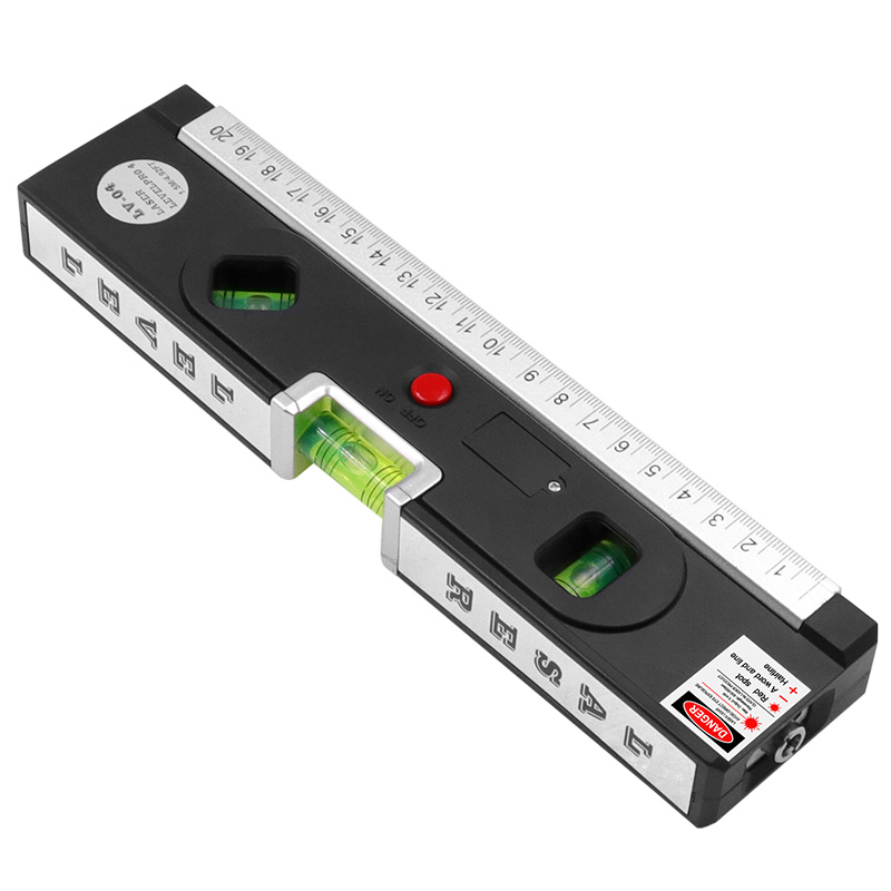 Laser Level Horizon Vertical Measure Aligner Standard and Metric Rulers Multipurpose Measure Level Laser Black