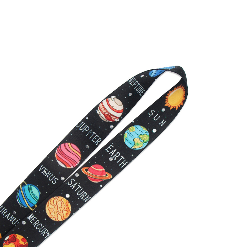 Starry sky planet Neck keychain necklace webbings ribbons Anime Cartoon Neck Strap Lanyard ID badge holder Keychain Lanyards
