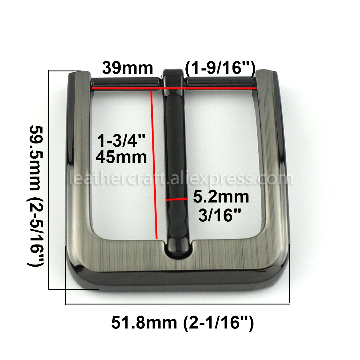 1pcs 40mm Fashion Men Belt Buckles Metal Brushed Single Pin End Bar Buckles Fit for 37mm-39mm Belt Leather Craft Jeans Parts