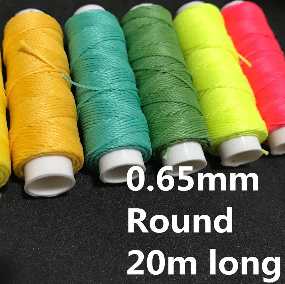 SJ065 0.65mm 20m Long Round Waxed Thread for Leather Craft DIY