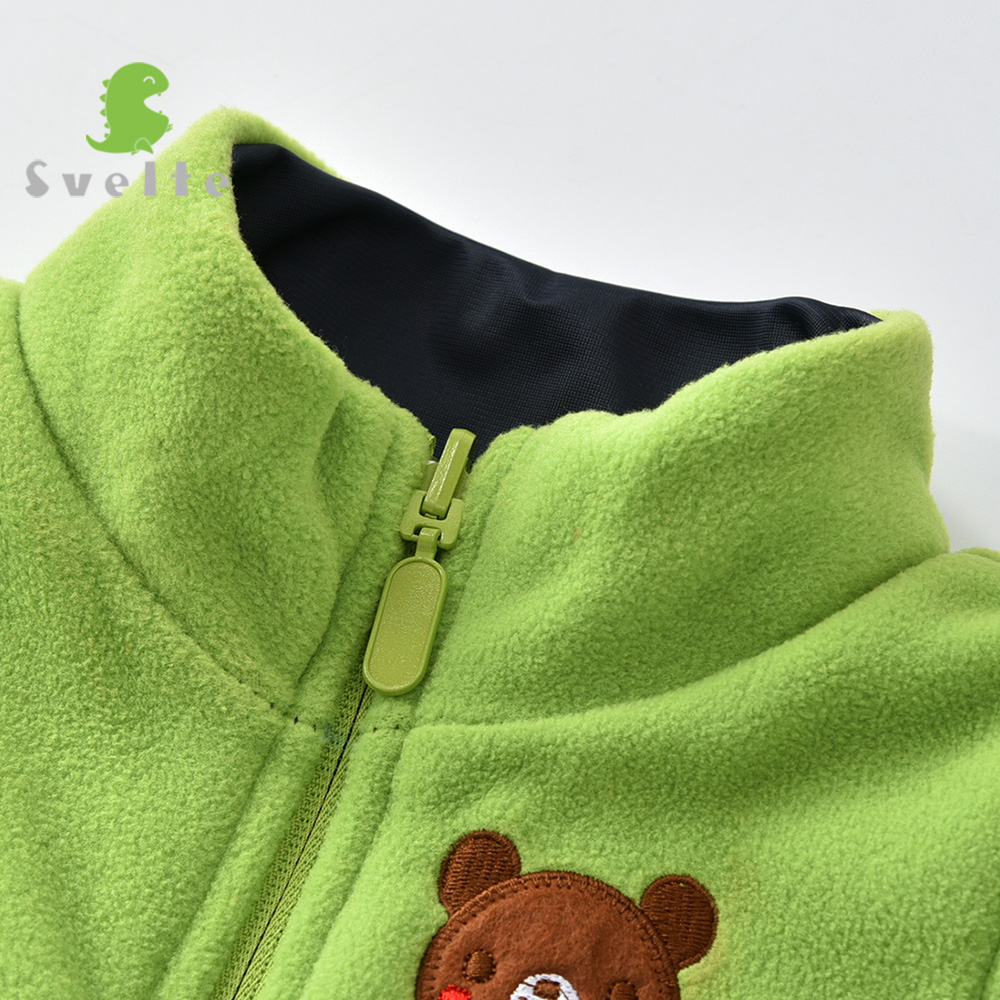 SVELTE 4-8 Y Children Boys Fleece Reversible Vest Kids Woolen Bear Pattern Waistcoat Vetement Enfant Gilet Veste for Spring