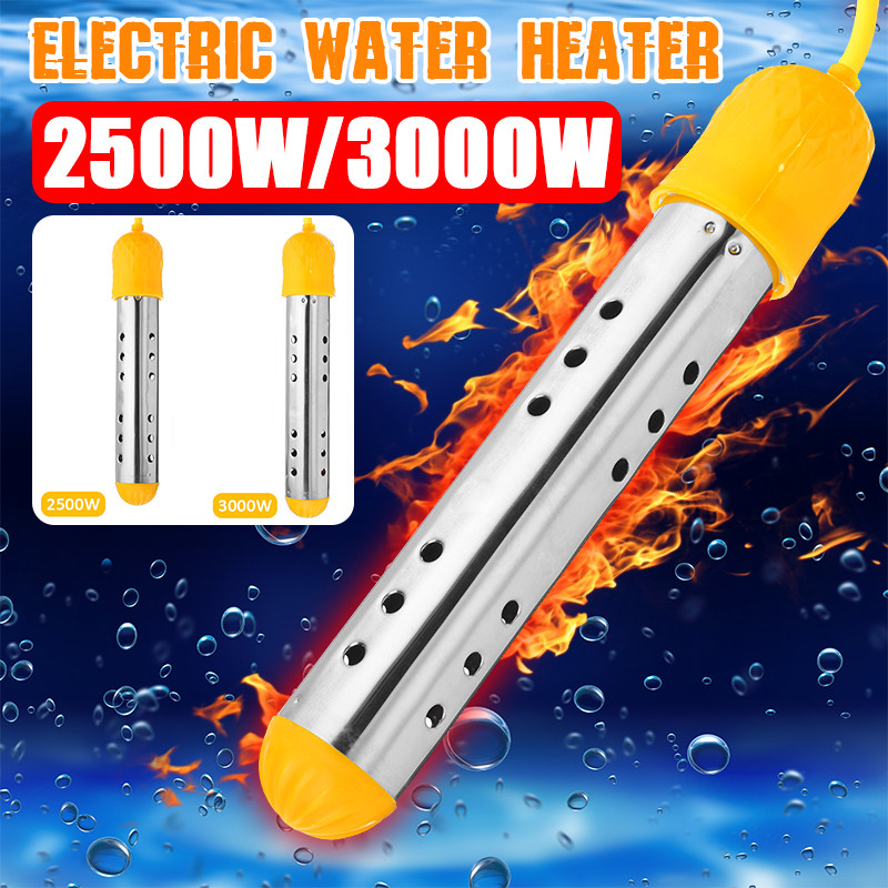 3000W 220V Floating Electric Heater Boiler Water Heating Element Portable Immersion Suspension Portable Bathroom Swimming Pool