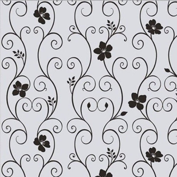 Newly PVC Black Flower Sweet Frosted Privacy Cover Glass Window Door Sticker Film Adhesive Home Decor 99