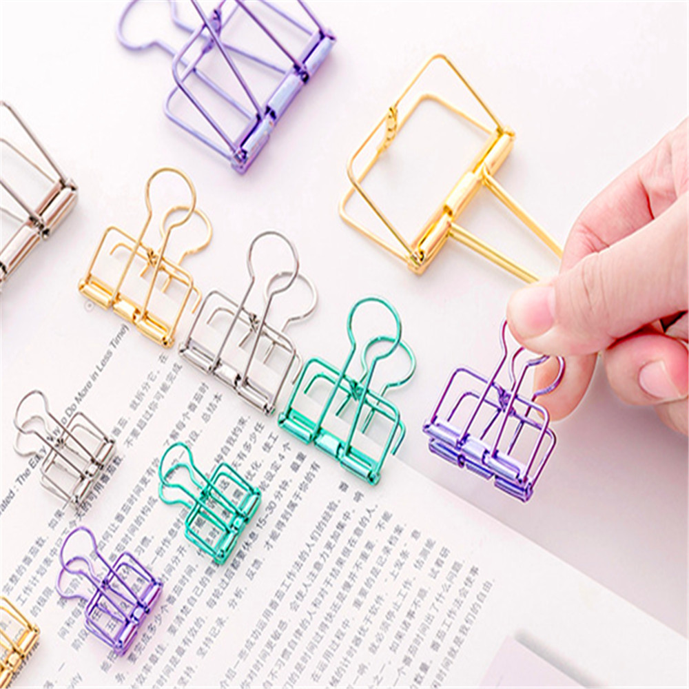 Luxury quality 48mm 32mm 19mm Multicolor Metal Binder Clip Clamp Paper Bookmark Clips Student School Office Supplies