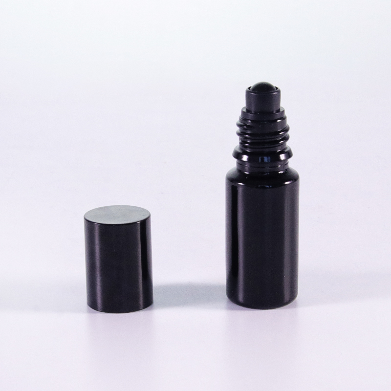 10mlblack Glass Bottle With Roll On Caps 1 Jpg