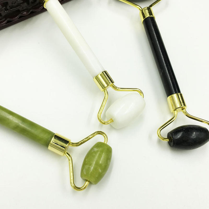 Double Head Jade Stone Massage Roller Facial Skin Care Tool Natural Gouache Scraper Face Lift Beauty Slimming Massagers TSLM1