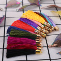 50pcs 6cm Metal Caps Small Tassel Fringe Pendant DIY Crafts Jewelry Curtain Hang Tassel Trim Key Cell Phone Bag Decor Materials