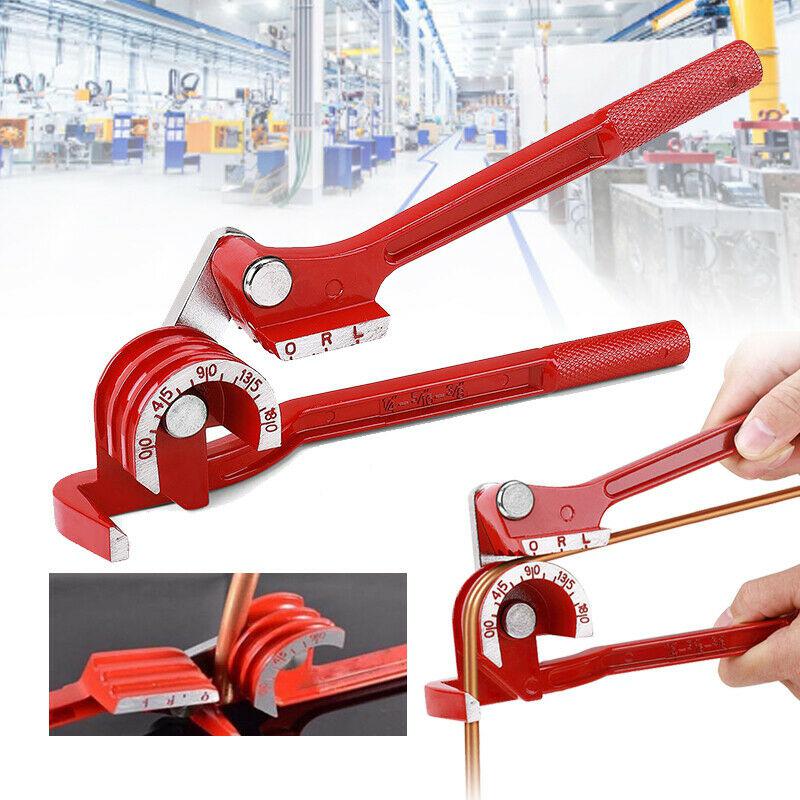 3 in 1 180 Degree Manual Tubing Bender 1/4in 5/16in 3/8in Pipe Tube Bender Water Gas Pipe Plumbing Bending Tool for Copper Brass