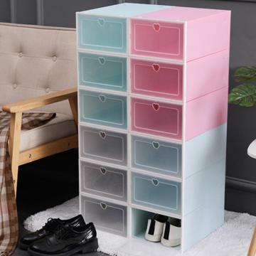 Clear PP Stackable Dust-proof Flip Drawer Shoes Box Home Storage Container Organizer Plastic Shoe Boxes Stackable Storage Boxes