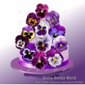 24 Purple Pansies Flower Edible Cake Topper Wafer Rice Paper Cupcake Topper Wedding Baby Shower Birthday Cake Decoration Supply