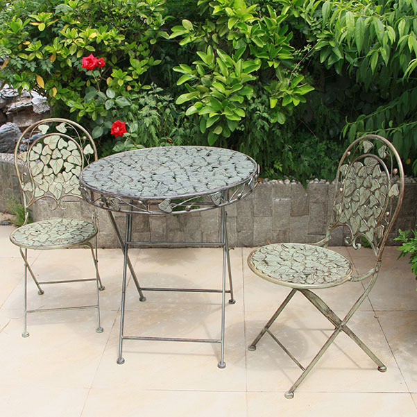 Garden Sets Outdoor Furniture metal 2 chairs & 1 table sets foldable table chairs sets patio furniture salon de jardin exterieur