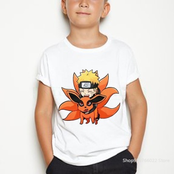 Uzumaki Sasuke Kakashi Gaara Kids Naruto T-shirt Children Uchiha Itachi Anime Clothes Girls & Boys Cartoon Funny T Shirt