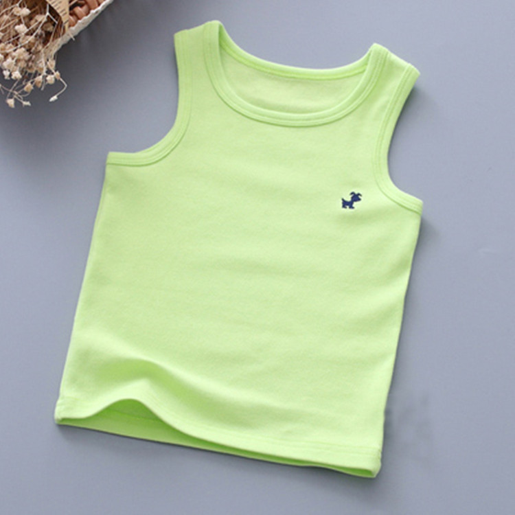 Ready Stock Summer New Baby Clothing Children's Pure Cotton Vest Baby Boys Girls Kids Leisure Sleeveless T-shirt