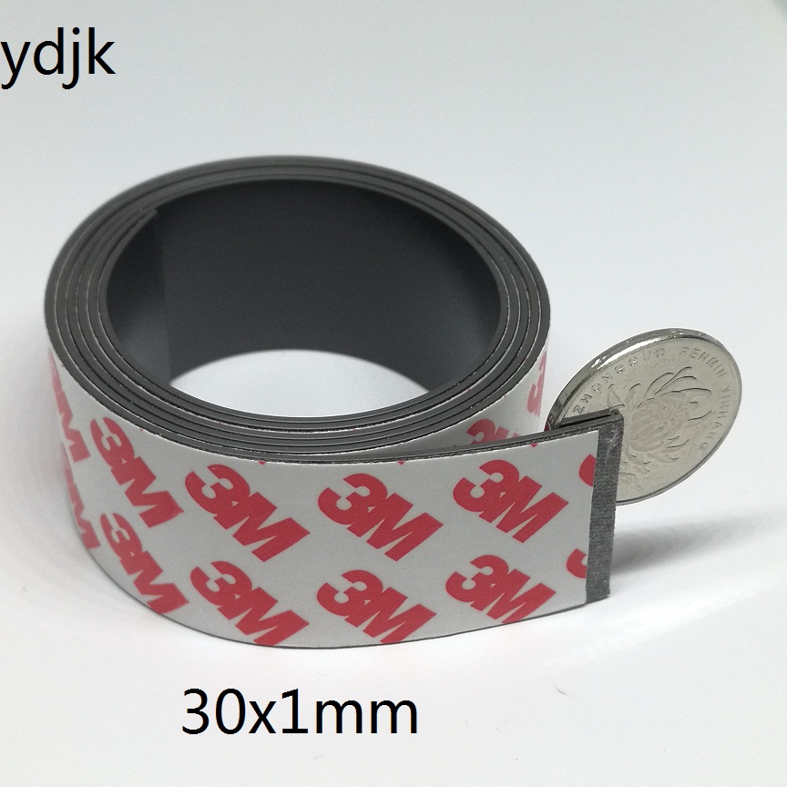 1Meter/lot Rubber Magnet 10*1 20*1 30*1 mm self Adhesive Flexible Magnetic Strip Rubber Magnet Tape width 10mm/20mm/30mm