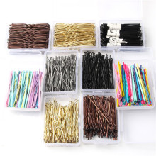 50/100pcs Colorful Wedding Alloy Bobby Pins Hair Clips Hairpins Barrette Hairpins Black Side Wire Word Folder Styling Tools