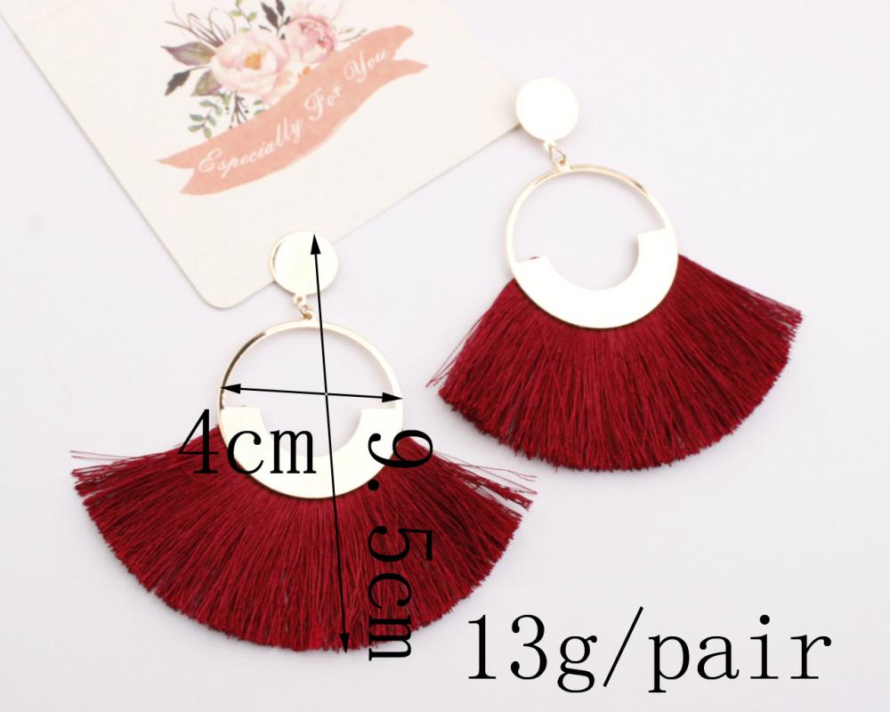 Colorful Bohemian circle Tassel Earrings Bohemian Earrings Fashion flower V-shaped long for women and girls