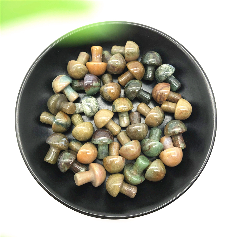 Drop Shipping 1/2Pcs Lovely Natural India Agate Mushroom Shaped Polished Stone Decor Healing Gift Natural Stones and Crystals